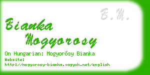 bianka mogyorosy business card